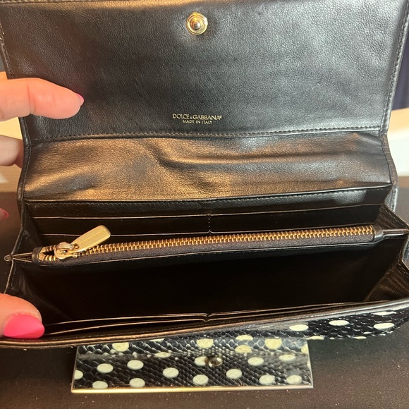 Dolce & Gabbana Black and Cream Polka Dot Clutch - Picture 7 of 13